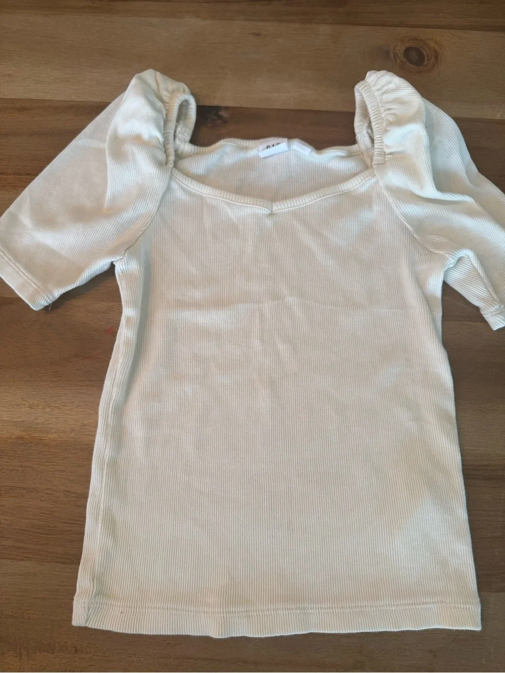 Kids Cream Ribbed Square-Neck Top and Camo Skirt Set